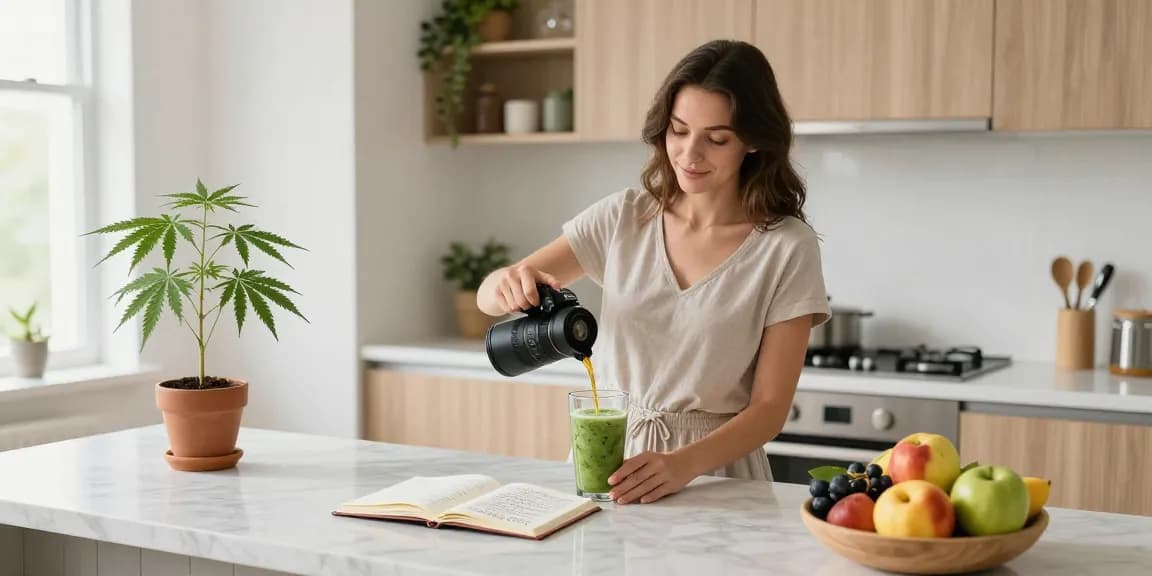 Legal vaping age in Cyprus represented by vibrant CBD smoothie preparation, emphasizing natural wellness.