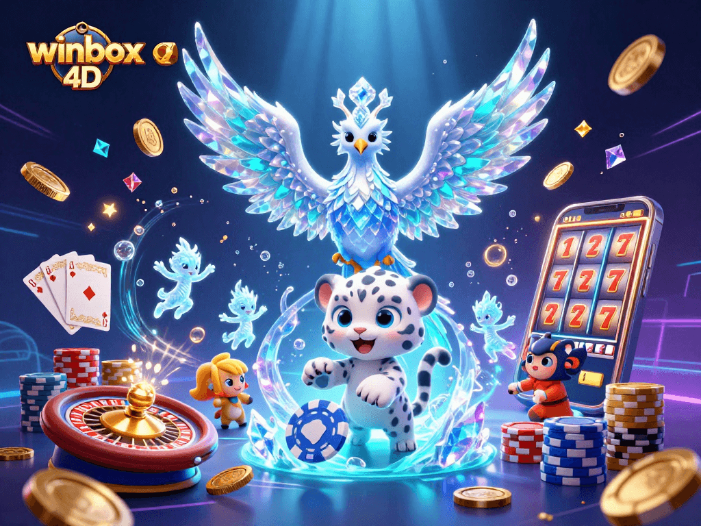 Experience winbox 4d excitement with vibrant casino characters and dynamic game elements.