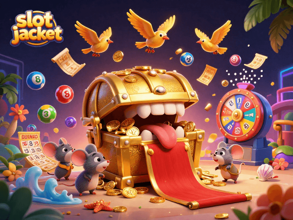 Spin the slots and win big with slot jackpot amidst dazzling casino elements.
