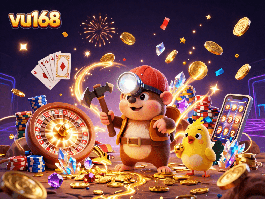 Join vu168 in an exciting adventure of mining treasures and casino fun as winnings soar.