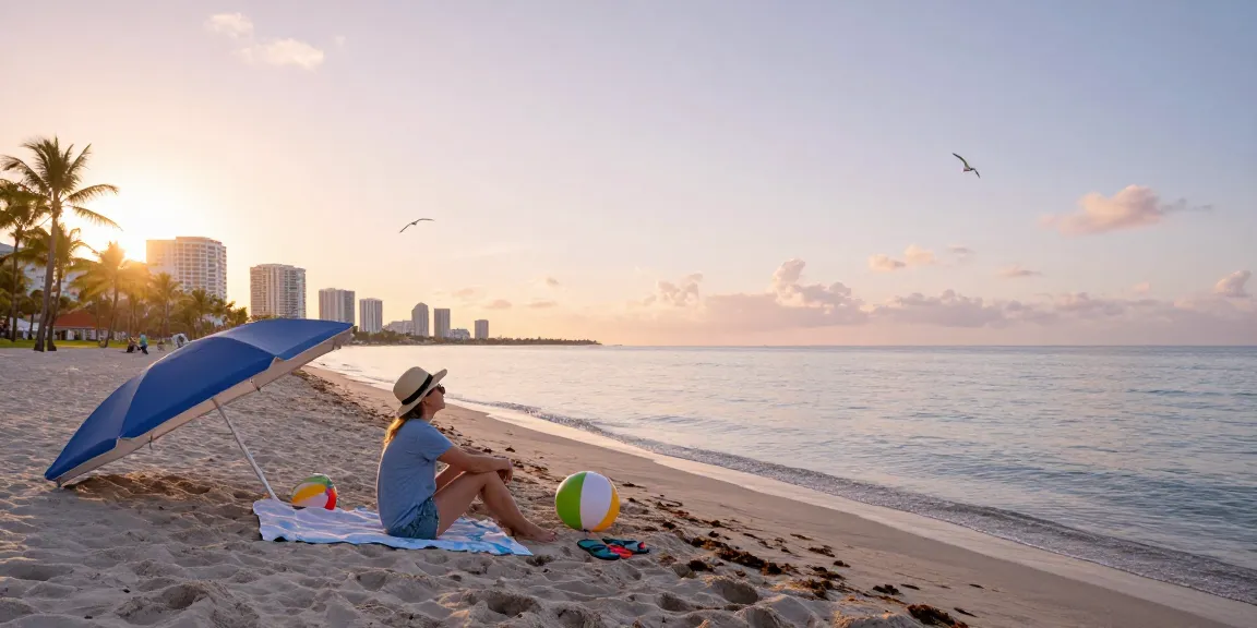 Pengunjung menikmati keindahan pantai saat matahari terbit di https://miami4d.com/ dengan suasana damai dan pemandangan kota Miami.