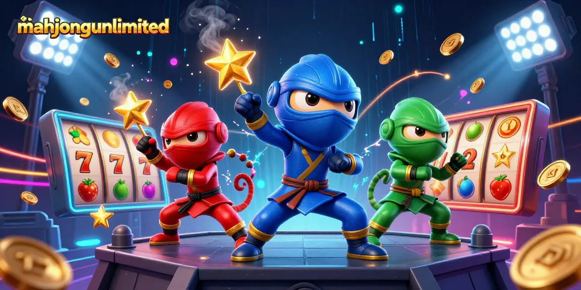 Experience the thrill of mahjongunlimited in a dynamic slot game scene with colorful chameleons.