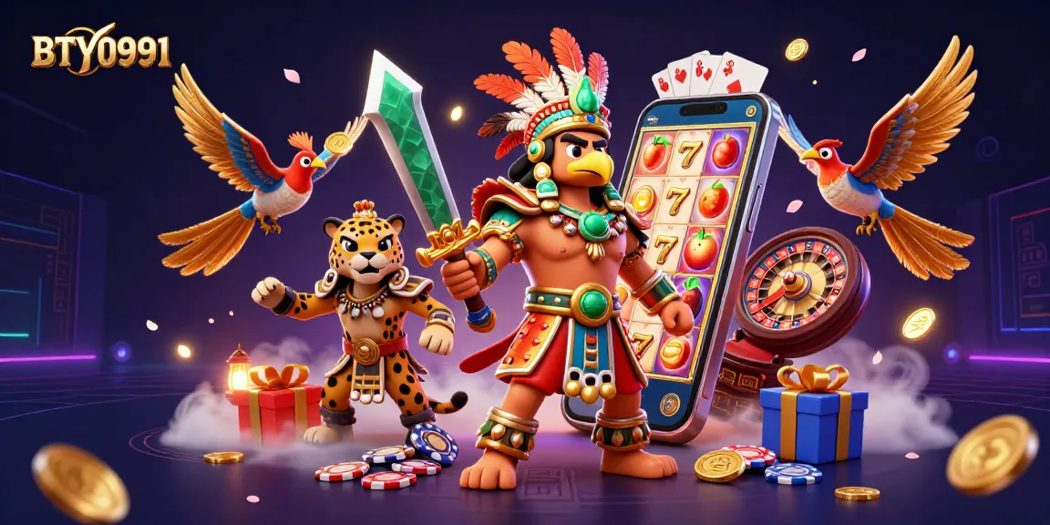 Engage with BTY0991's exciting slot adventures featuring Aztec warriors and golden coins.