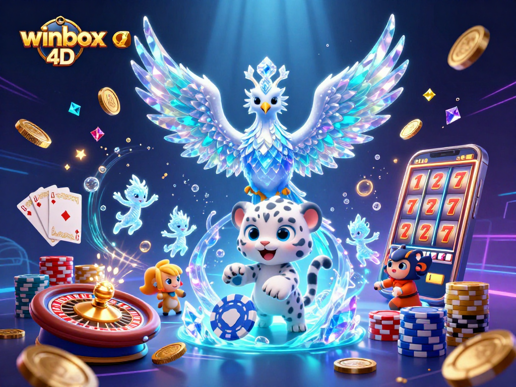 Experience winbox 4d excitement with vibrant casino characters and dynamic game elements.