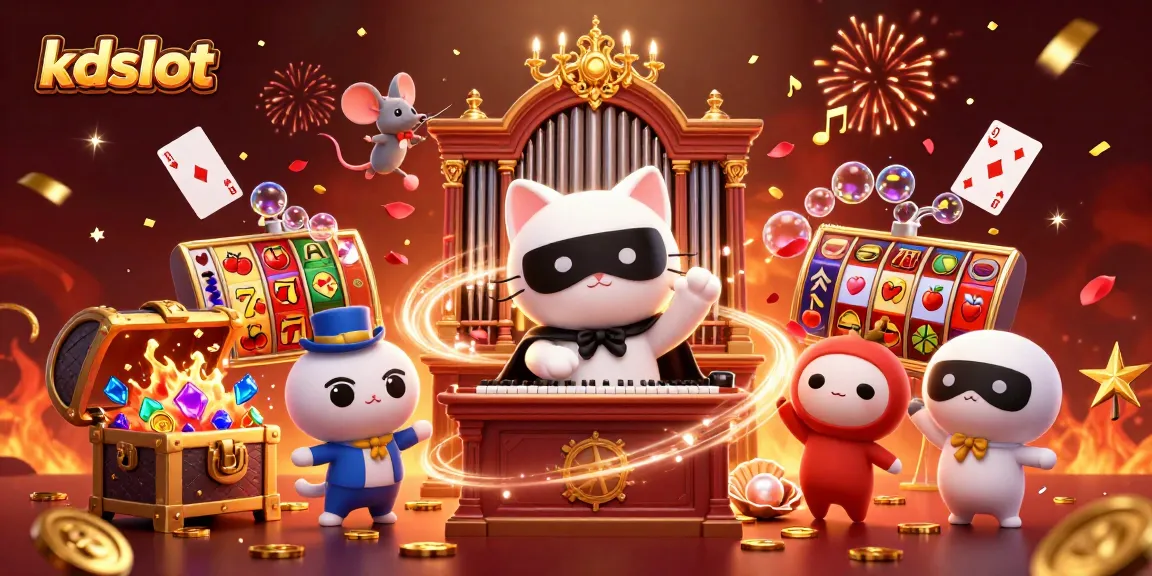Experience the thrilling kdslot gaming with vibrant symbols and dynamic characters in a captivating casino scene.
