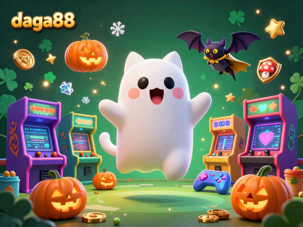 Engage with our lively daga88 cockfighting scene featuring ghostly characters and dynamic game elements.