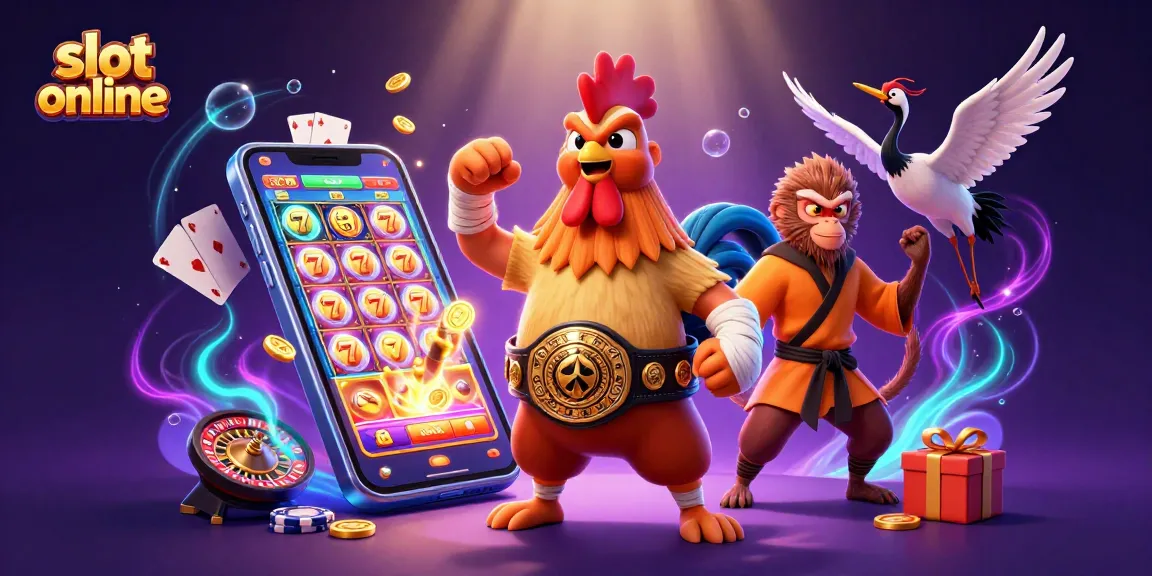 Spin to win with vibrant slot online adventures featuring animated characters and casino elements.