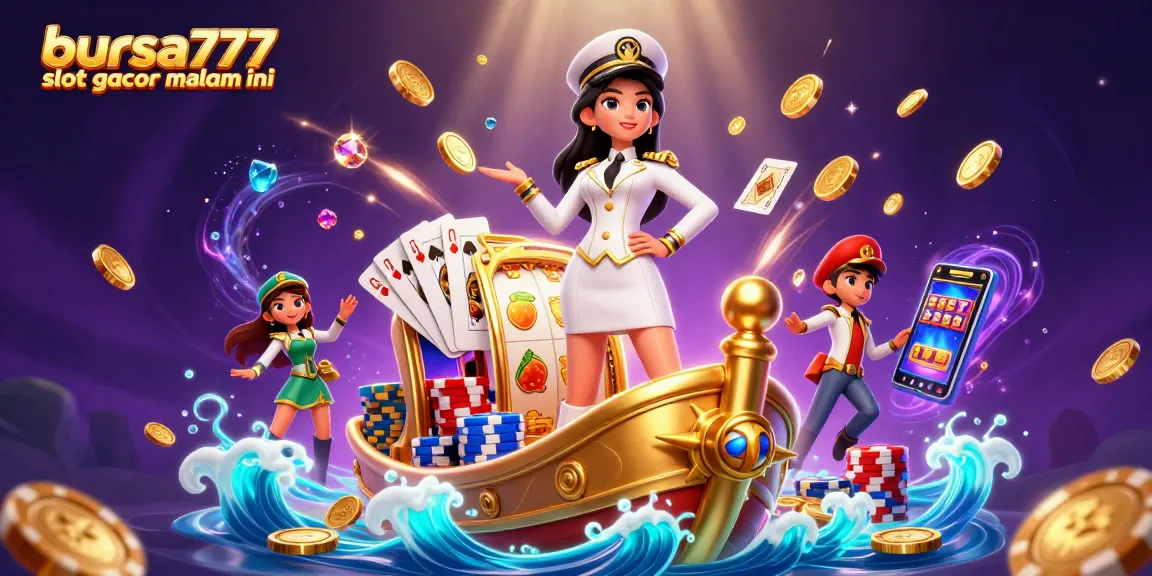 Win big with bursa777 slot gacor malam ini, featuring a stunning 3D casino scene!