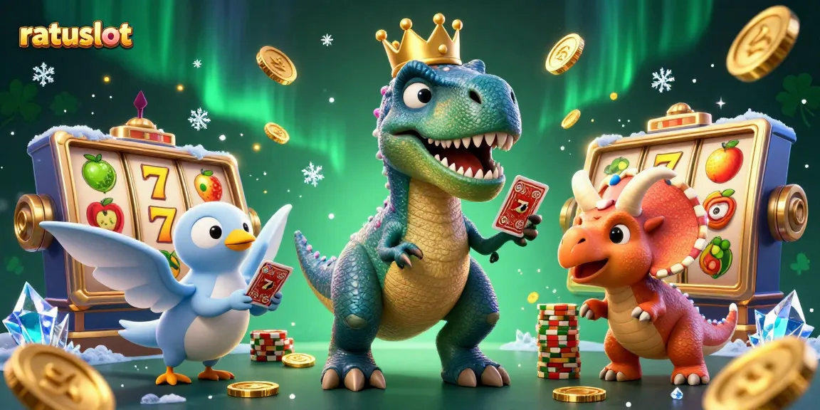 Experience thrilling gaming with ratuslot's vibrant 3D slot illustrations featuring animated characters and rich casino elements.
