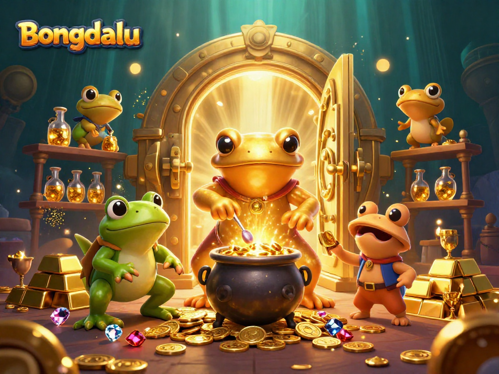 Bongdalu showcases a golden salamander alchemist conjuring coins amidst sparkling wealth in 2026.