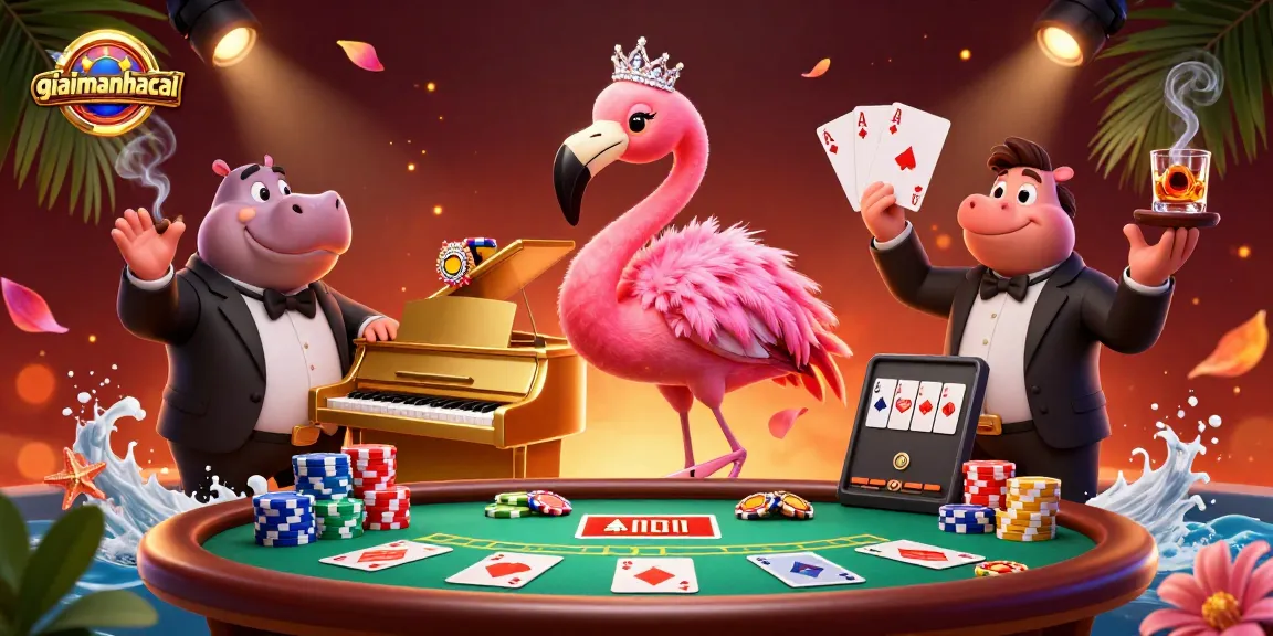 Experience the vibrant world of giaimanhacai in a lively 3D casino scene filled with action!