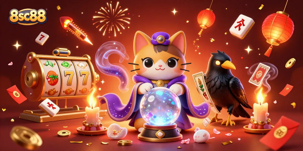 Play slots and win with 8sc88 in this vibrant casino scene filled with luck and energy.