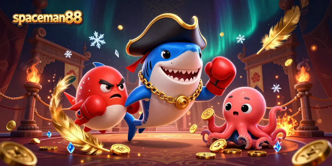Experience thrilling gameplay like spaceman88 while playing with cartoon characters in a vibrant casino.