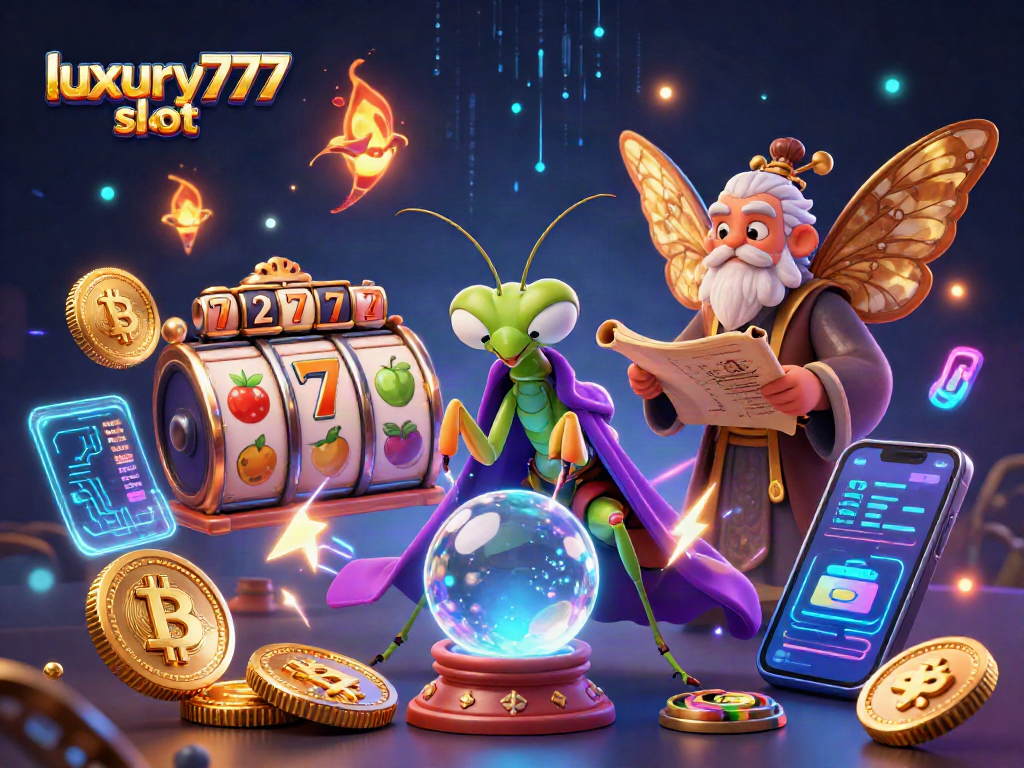 Mainkan luxury777 slot dengan ilustrasi menarik yang menggambarkan permainan slot yang penuh warna dan energi