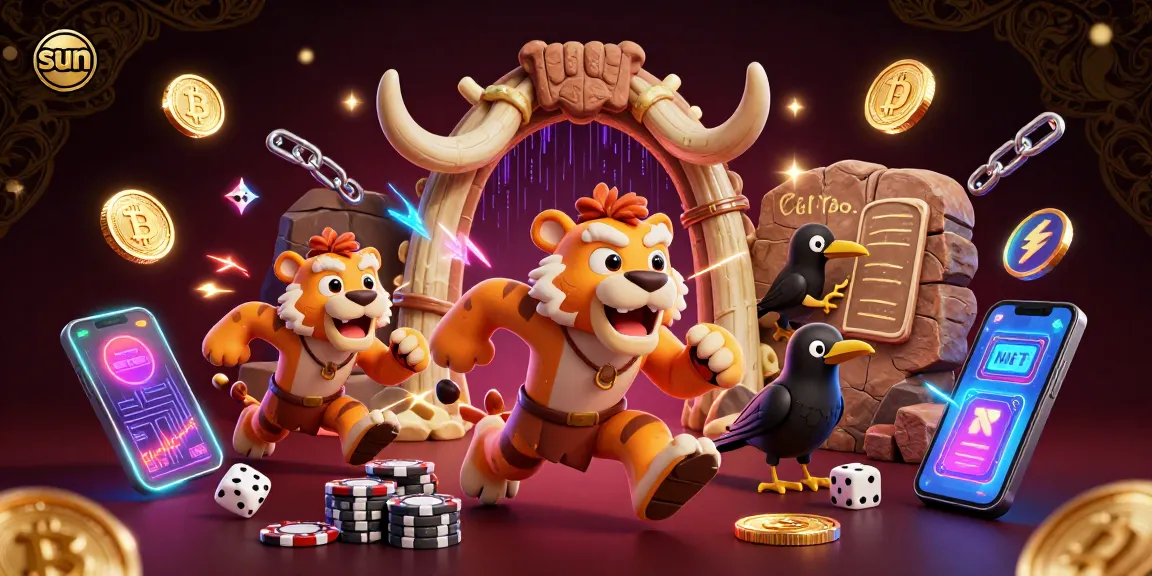 Engage in winning strategies at the sun-themed casino with vibrant 3D characters.