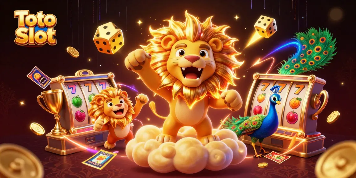 Experience winning thrills in Toto Slot with dynamic slot reels, lucky 7s, and vibrant gaming elements.