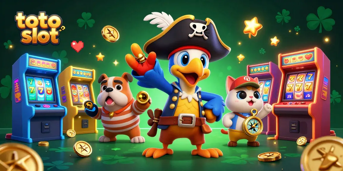 Experience the excitement of toto slot with lively characters and vibrant gaming elements in a captivating casino scene.