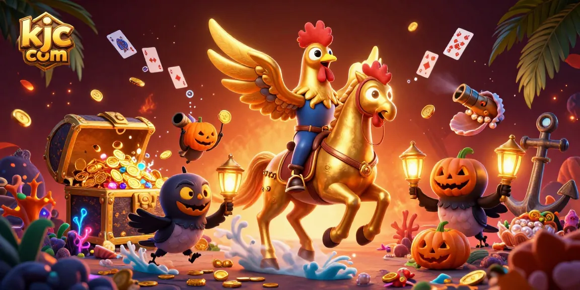 Experience thrilling wins at kjc com with a vibrant, dynamic casino scene featuring iconic gambling elements.