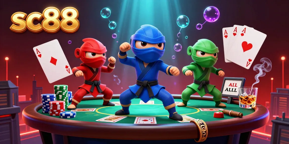 Engage with sc88's dynamic casino action featuring chameleon ninjas and poker highlights.