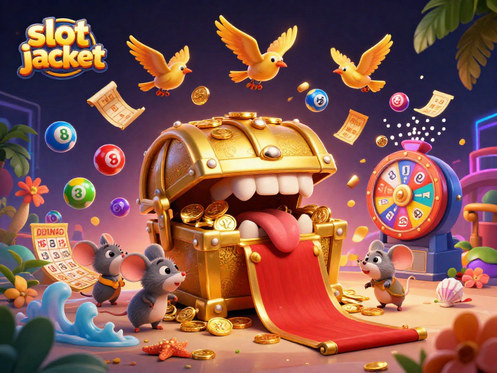 Spin the slots and win big with slot jackpot amidst dazzling casino elements.