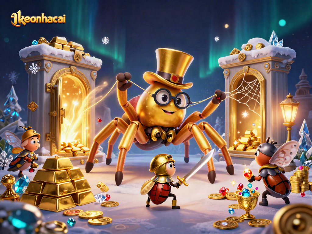 Experience thrilling bets with keonhacai in a vibrant casino scene featuring animated characters.
