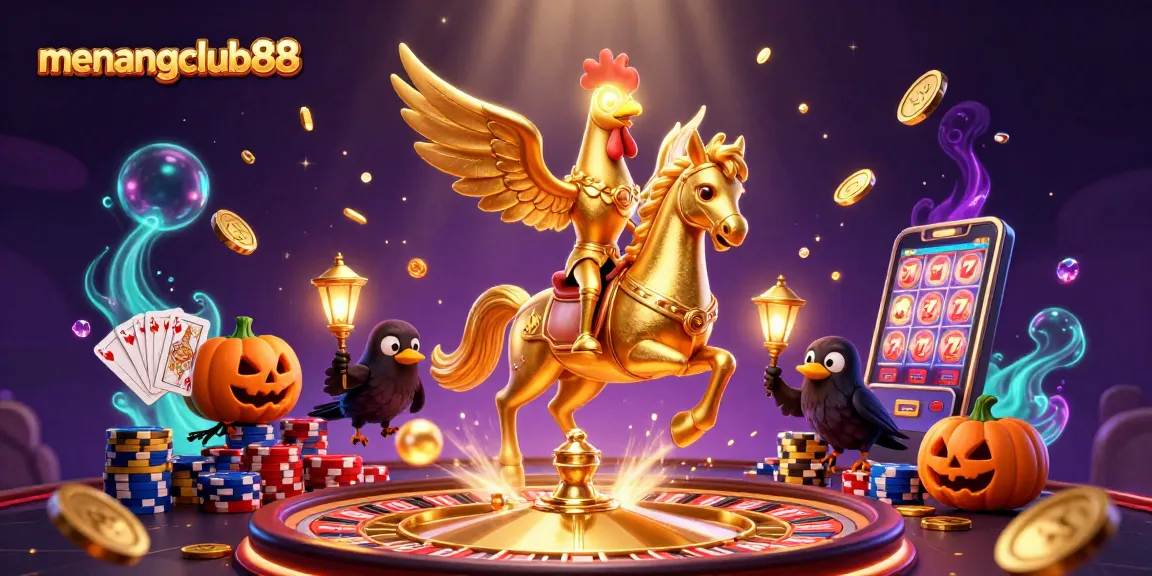 Experience thrilling gameplay with menangclub88's vibrant casino scene featuring lucky symbols and dynamic characters.