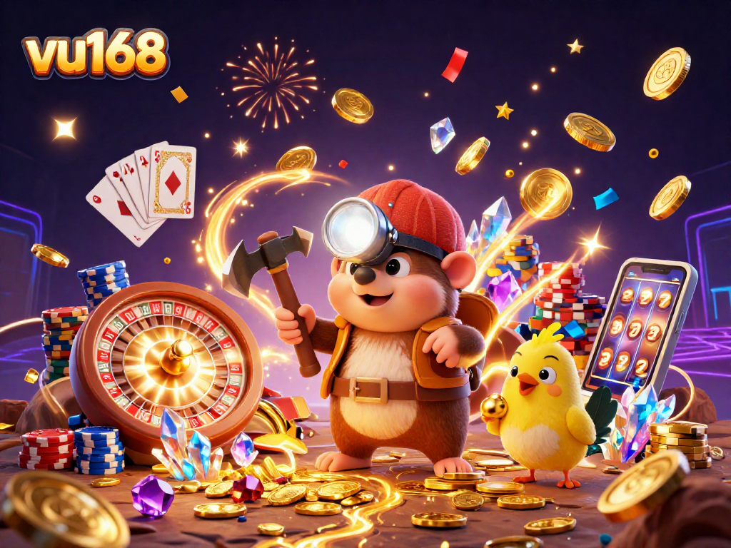 Join vu168 in an exciting adventure of mining treasures and casino fun as winnings soar.