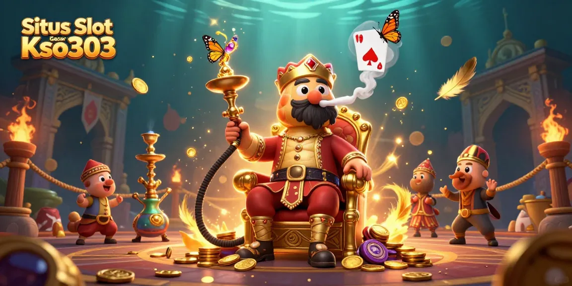 Situs Slot Gacor Kso303 menghadirkan gambar dinamis antara karakter dan elemen judi slot lengkap yang penuh warna.