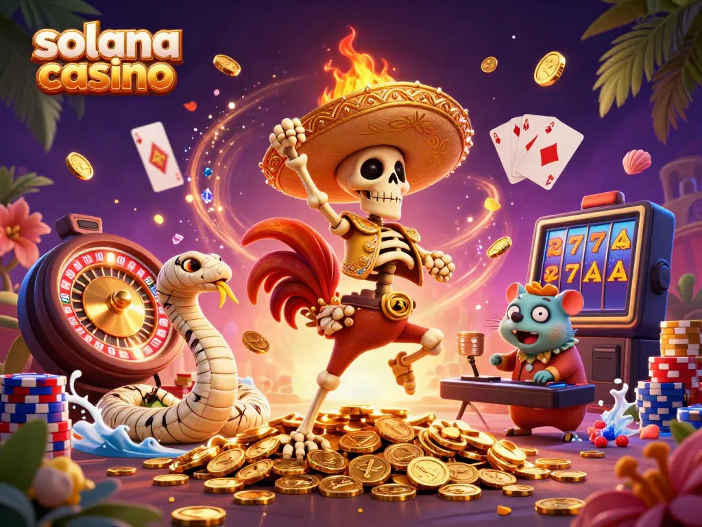 Experience the excitement of solana casino with vibrant characters and stunning visuals, capturing the thrill of gaming.