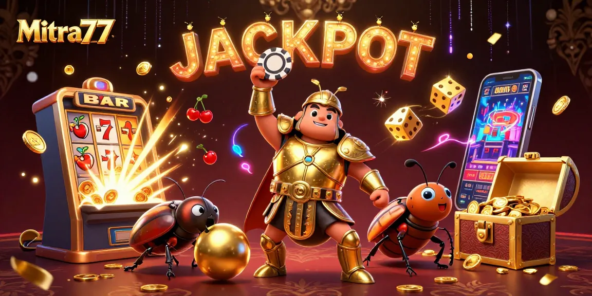 Mitra77 menguji keberuntungan Anda dengan jackpot dan kemenangan slot yang menakjubkan di dalam ilustrasi kasino.