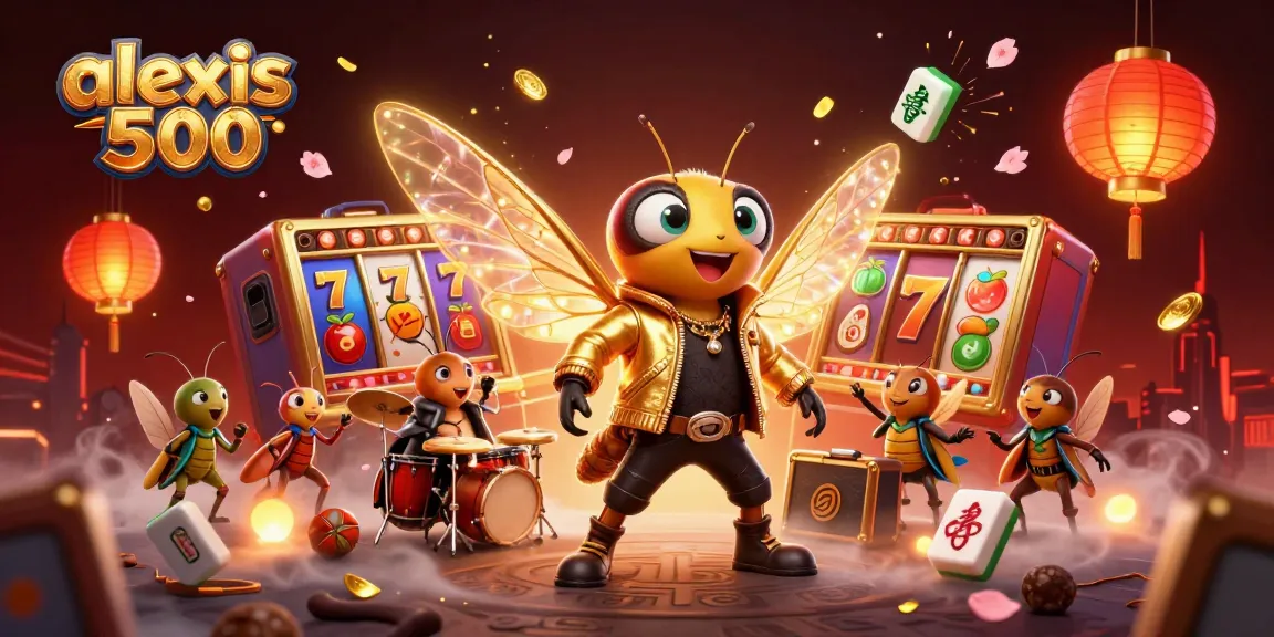 Experience thrilling gaming action at alexis 500 with vibrant slot visuals and electric characters.