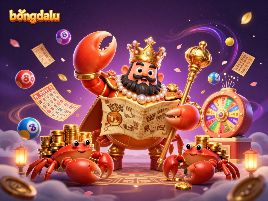 Join the golden crab emperor as he unveils bongdalu's thrilling lottery experience!