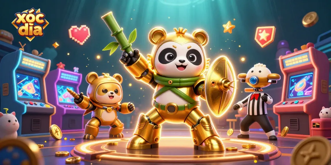 Engaging xóc đĩa game scene with animated characters and vibrant casino elements in a festive atmosphere.