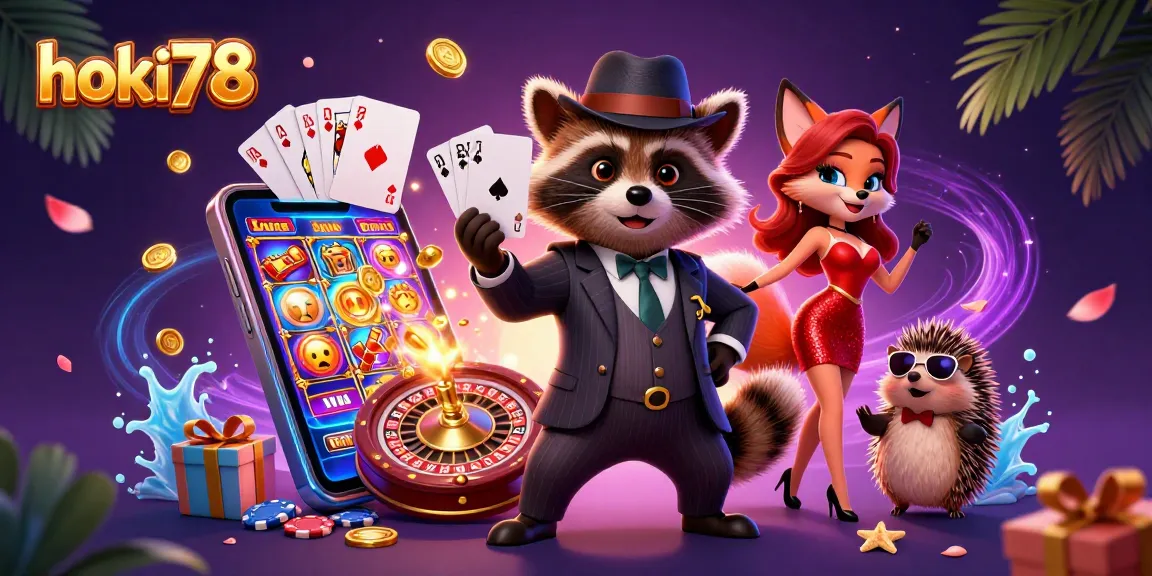 Hoki78: Raccoon gentleman dengan royal flush dan gameplay kasino mengesankan