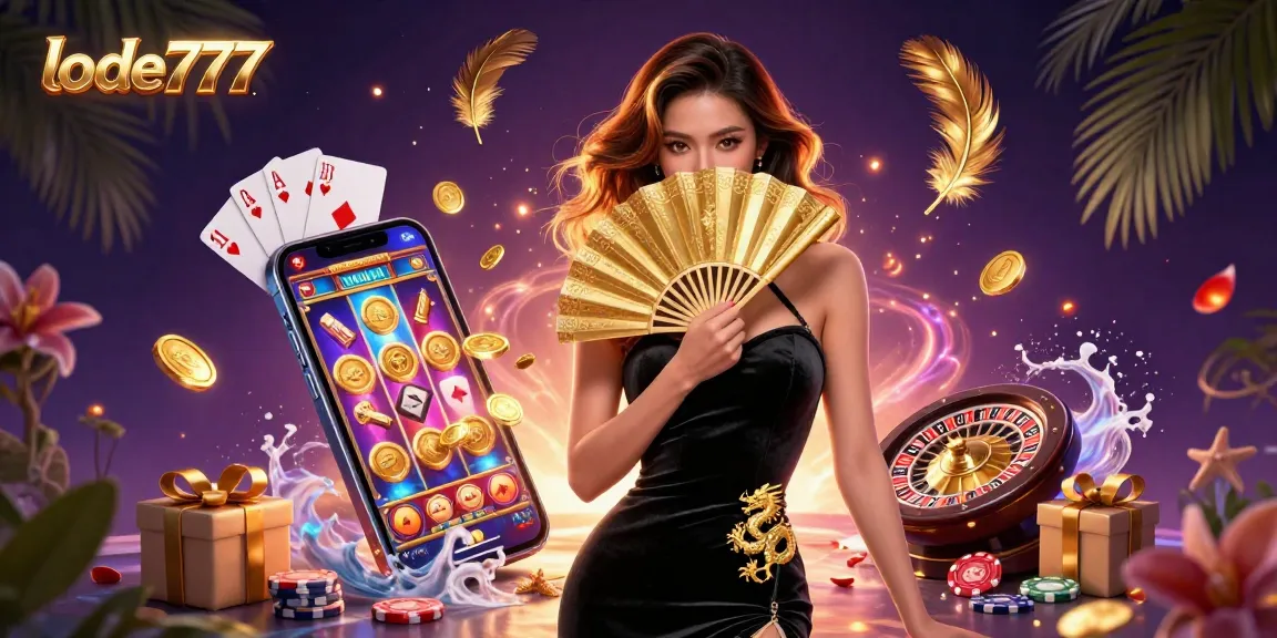 Experience lively gaming action with lode777’s vibrant 3D illustration featuring mesmerizing slot games and dazzling characters.