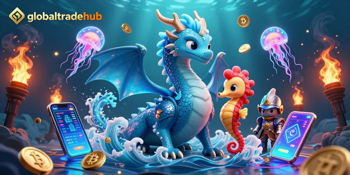Experience the excitement of globaltradehub with a captivating 3D casino scene featuring mythical sea creatures.