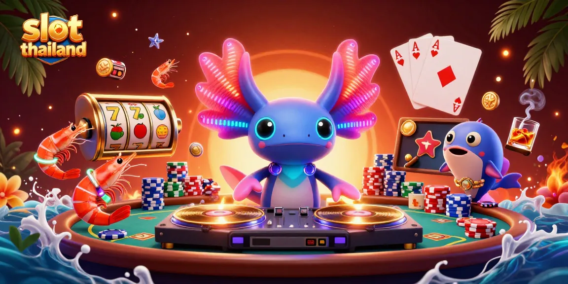 Experience exciting wins at slot thailand with a vibrant underwater casino scene featuring colorful characters.