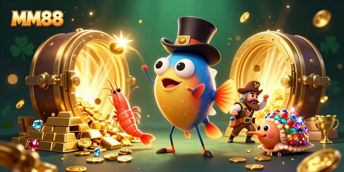 Join the adventure with MM88 as the anglerfish attracts treasures in this vibrant casino scene.