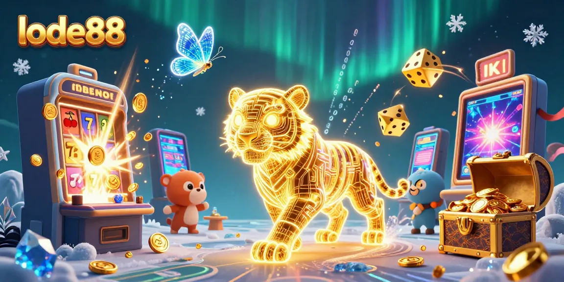 Experience thrilling gameplay at lode88 with a vibrant digital casino scene featuring a golden tiger.