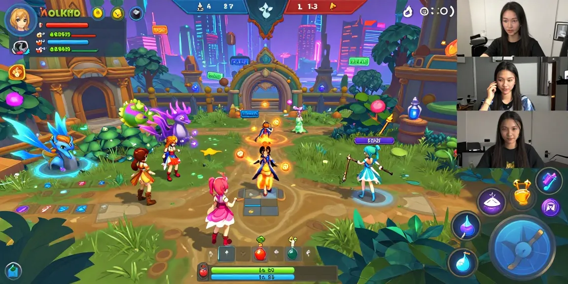 Engaging gameplay showcasing female hentai game characters in vibrant fantasy settings.