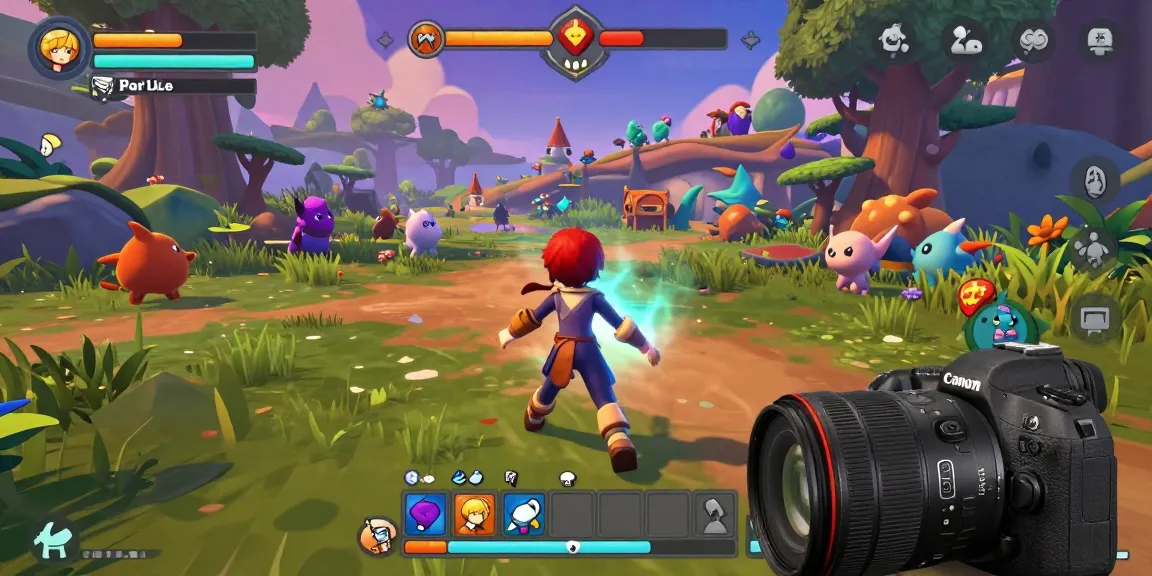 3D ecchi game character in vibrant fantasy world, engaging in quests.