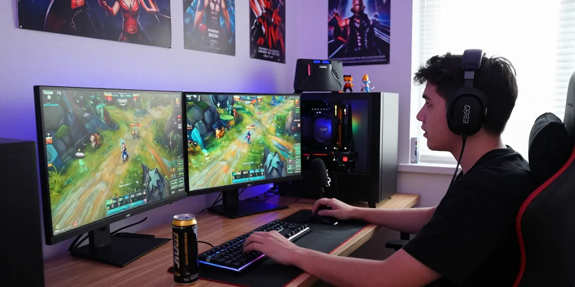 Pemain diana4d sedang bermain game online dengan peralatan canggih dan atmosfer yang mendebarkan.